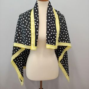 Black, Yellow, White Polka Dot Scarf Large Square